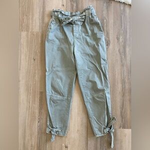 Zara paper bag high waist khaki pants